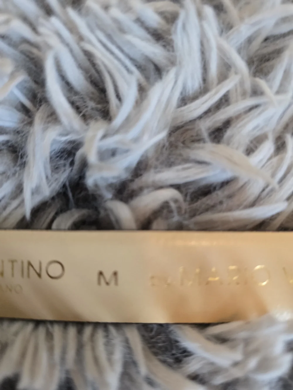 Valentino Cream Leather Belt with Gold V Logo Buckle